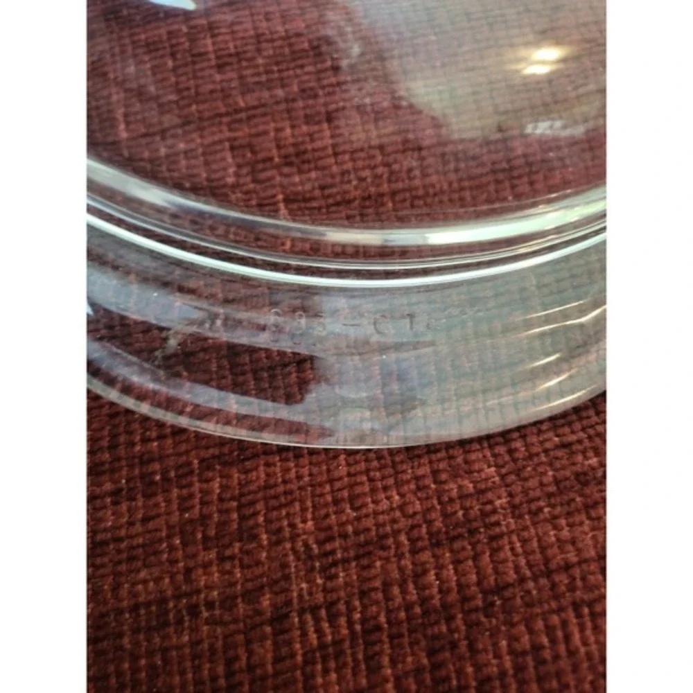 Pyrex clear 1 quart Glass Lid Replacements 683-C 12 Tab Handles Round Top 7.5 In